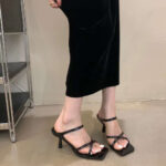 صندل ساده پاشنه دار - کد : (25586) - تصویر 2